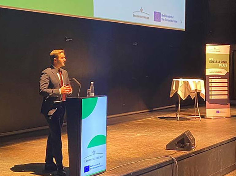 Simon Kollerup på launch-konferencen i Odense 30. maj 2022