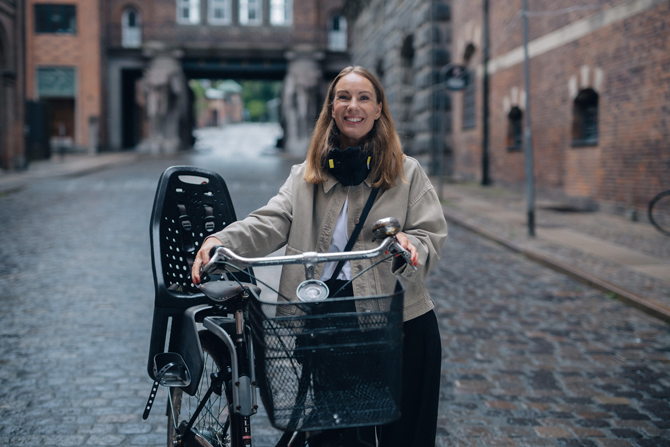 Billede af Gitte med sin cykel